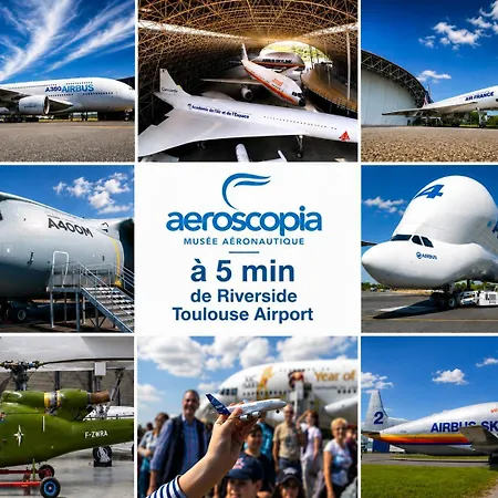 Riverside Toulouse Airport 1-aircond-parking-terrace-wifi-desk-airbus-meett Aparthotel